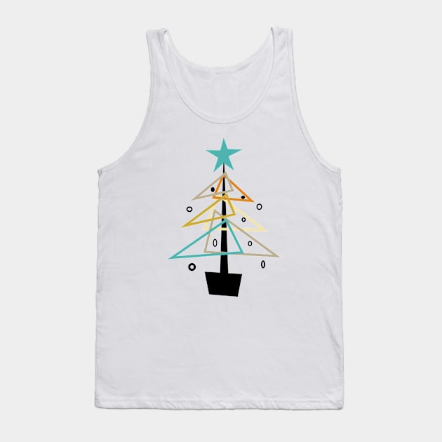 Mid Century Christmas Tree Tank Top by OrchardBerry